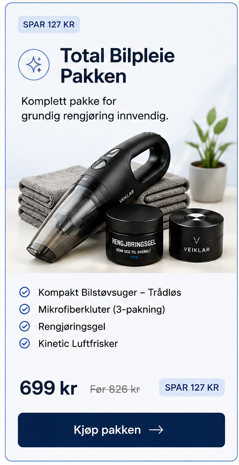 Innholdet i Komplett Bilpleiepakke fra Bilovo